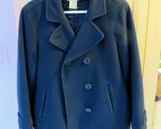 Lot 55: Vintage LL Bean Italian Wool Navy Peacoat Sz 10P