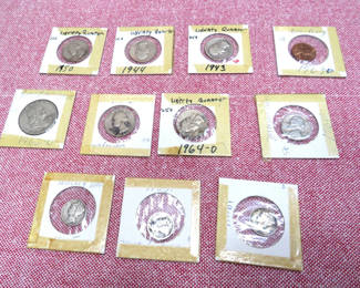 Lot 99: US Coins, Mercury Dimes, Ben Franklin Half Dollar, Liberty Quarters
