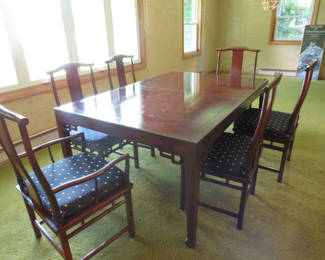 Lot 5: Michael Taylor Baker Furniture Far East Collection Dining Room Set