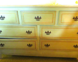 Lot 125: Furn Craft Green Painted Dresser Heywood Wakefield?