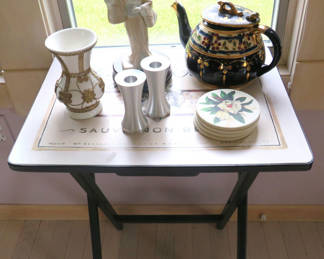 Lot 43: Mixed Decor Royal Crown Figurine Teapot Vase Tray