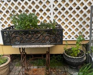 Box Planter $160, Sewing Machine Stand $80