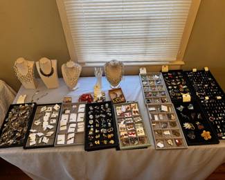 Souvenir Spoons, Tack Pins, Brooches, Rings, Necklaces (prices vary)