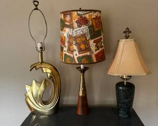 Pierre Cardin Lamp $180, Westwood Lamp $70, Marble Lamp $60