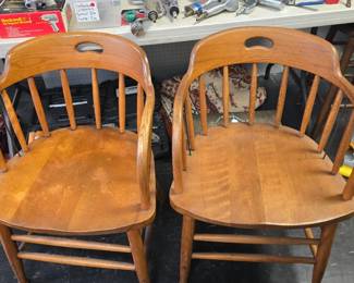 2 vintage barrel back chairs