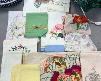 Vintage Hand Embroidered Napkins & hankies