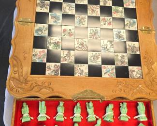 8 fairies folding travel chess set.