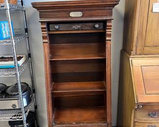 antique Rand McNally co railroad ticket cabinet Awesome piece !!
