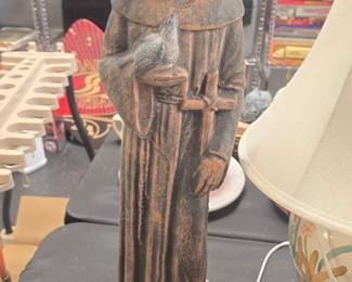 large concrete saint for garden