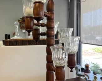 MCM Turned wood Candleabra