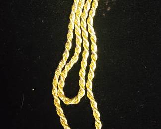 very nice 14k gold necklace wrapped with sterling box chain