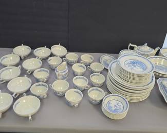 Furnivals quail China set blue