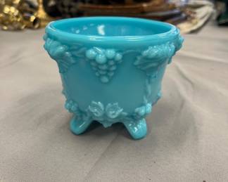 Blue Milk glass