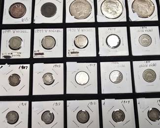 Silver coins, V nickels and more.