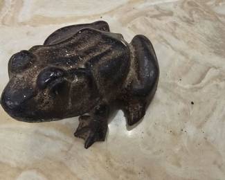 antique cast iron frog