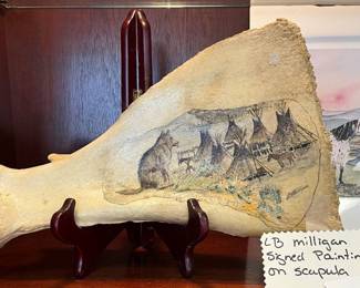 LB Milligan signed painting on Scapula