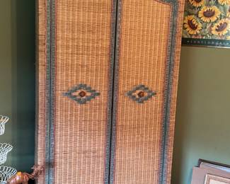 wicker armoire