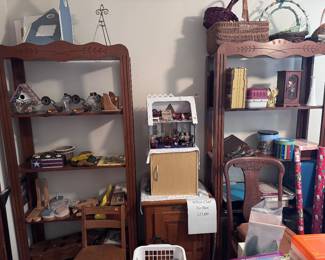 vintage display shelves