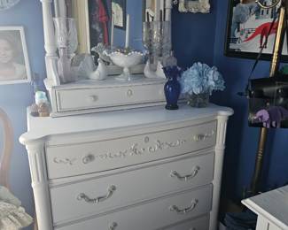 shabby chick at its best, stunning dresser with mirror