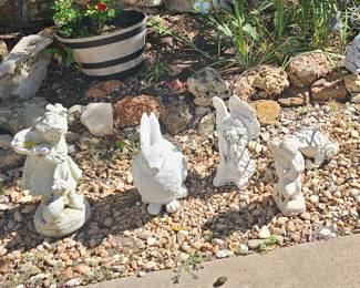 selection of concrete yard decor