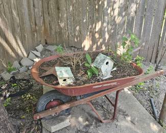 fun wheel barrel planter