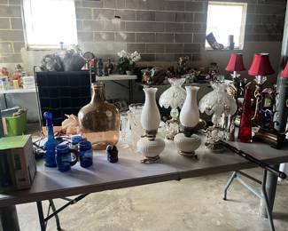 Milk glass lamps