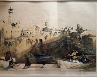 Antique hand colored etchings