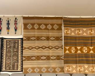 Navajo Blankets and Rugs, Native American including a storm pattern
