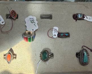 Mexican and Native Silver & Turquoise rings