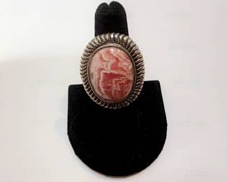 Vintage Mexican Sterling Silver and Agate Ring