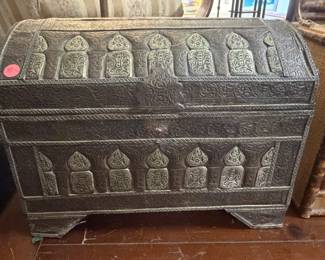 Antique embossed middle eastern Coffer or Chest