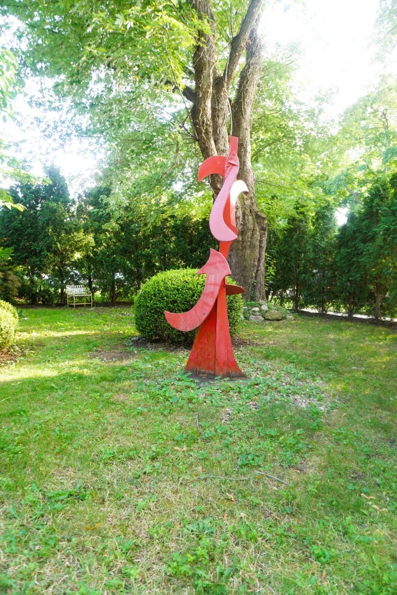 David Hayes Red standing outdoor sculpture
