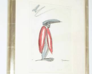 Claes Oldenburg "Dr. Coltello, 1984, Crayon/watercolor on paper