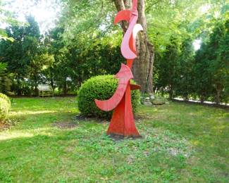 David Hayes Red standing outdoor sculpture