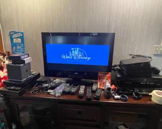 Vizio TV, VHS/DVD player, Blue Ray players