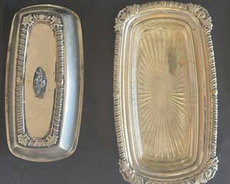 Lot 54: Pair of ornate metal serving trays