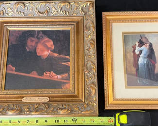 Lot 8: Two ornate gold-framed art prints