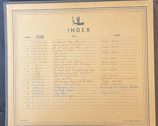 Lot 11: Binder of vintage 78 RPM vinyl records with index
