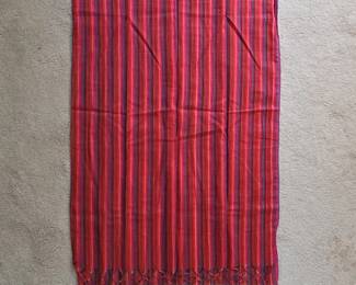 Handwoven Striped Scarf with Fringed Edges