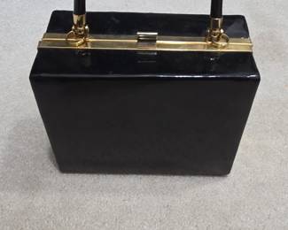 Vintage Black Patent Leather Handbag