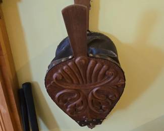 Antique HandCarved Wooden Bellows with Floral Motif