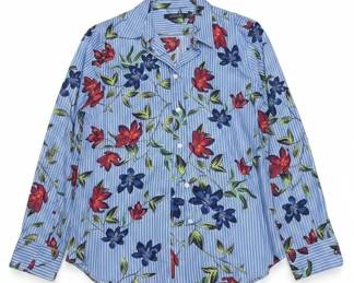 Lauren Ralph Lauren Striped Floral Print ButtonDown Shirt