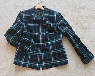 R.Q.T. Womens Plaid Blazer