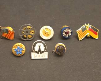 Assorted Enamel Pins Collection Military, Patriotic, Corporate, Decorative