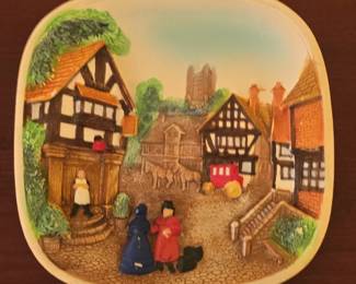 Legend Products D Chalkware Wall Hanging  Cobblestone Village Scene