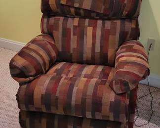 LaZBoy Recliner with Geometric Pattern Upholstery