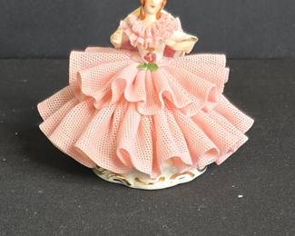 Original Germany Porcelain Figurine of a Lady with a Rose