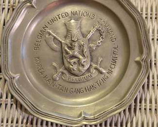 Belgian United Nations Command Korea Commemorative Plate by R. Pougin Arttain
