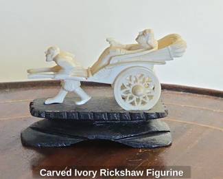Carved Ivory Rickshaw Figurine