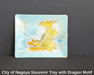 City of Nagoya Souvenir Tray with Dragon Motif